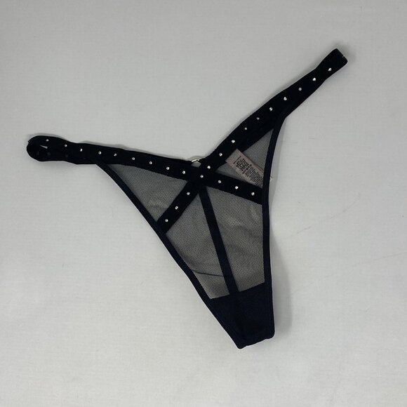 Agent Provocateur Judy Black Studded Thong M/L New $165 - Picture 3 of 7